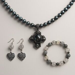 Elegant Gold and Silver Jewelry Set